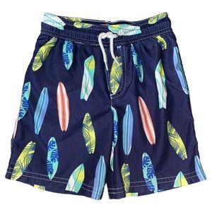 3/$20 Carter’s Kid boys navy swim trunk w/ multicolored surfboard pattern Sz 4T